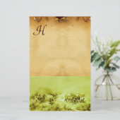 Papeterie CHEVAUX GRAZER PARCHEMENT MONOGRAM Vert Brown (Debout devant)