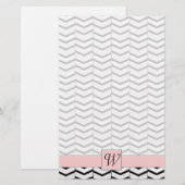 Papeterie Chevron noir blanc et blanc (Devant / Derrière)