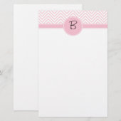 Papeterie Chevron rose à la mode sensible décoré d'un (Devant / Derrière)