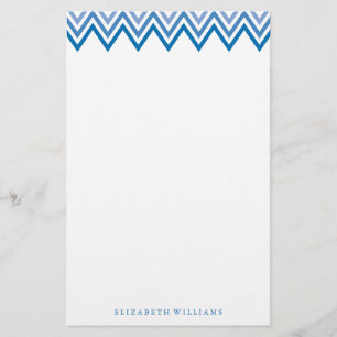 Papeterie Chevrons Blue Ombre moderne