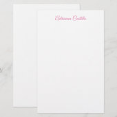 Papeterie Chic Calligraphie Nom Minimaliste Simple (Devant / Derrière)