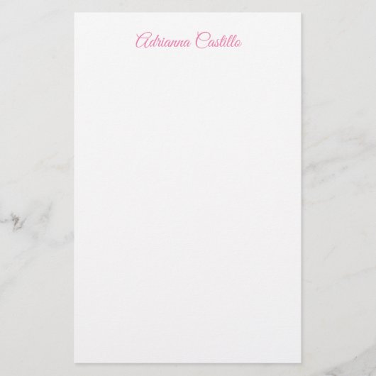 Papeterie Chic Calligraphie Nom Minimaliste Simple (Devant)