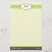 Papeterie Chic Deco Lime Customisée (Devant)