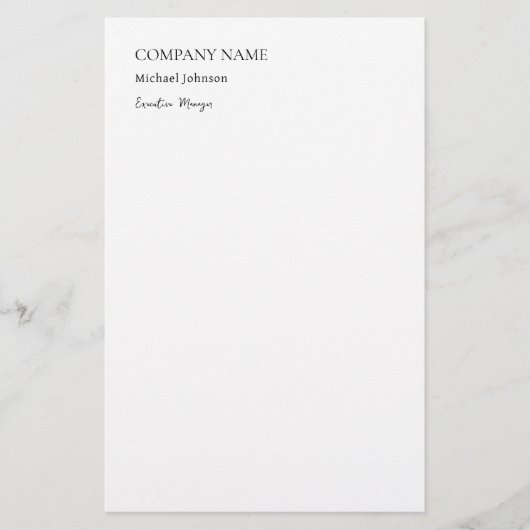 Papeterie Chic minimaliste professionnel moderne unique (Devant)