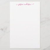 Papeterie Chic Moderne Fille Magenta Pink Script Calligraphi (Devant)