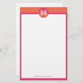 Papeterie Chic rose orange rose orange géométrique Monogramm (Devant / Derrière)
