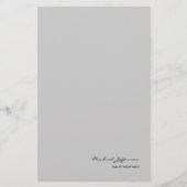 Papeterie Chic Script Calligraphique Nom Gris Unique (Devant)