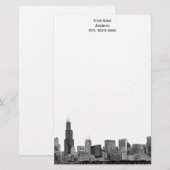 Papeterie Chicago Skyline Etched 01 (Devant / Derrière)