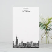 Papeterie Chicago Skyline Etched 01 (Debout devant)