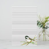 Papeterie Chickadee Bird Catkins Branches de saule Linked (Debout devant)