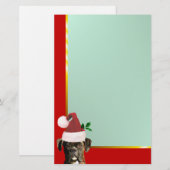 Papeterie Chien de boxeur de Noël stationnaire (Devant / Derrière)