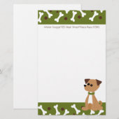 Papeterie Chien de marionnettes en vert (Devant / Derrière)