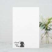 Papeterie Chien et empreintes de pattes de caricature Amoure (Debout devant)