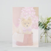 Papeterie Chien mignon avec cou rose Photographie de Noël (Debout devant)