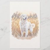 Papeterie Chien Retriever doré blanc (Dos)