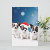 Papeterie Chihuahua Chiuppies mignonnes avec Noël du Père No (Debout devant)