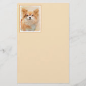 Papeterie Chihuahua Peinture de Chien à long Haired Art orig (Devant)