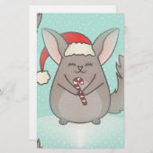Papeterie chinchillas de noël (Devant / Derrière)