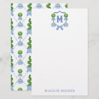 Chinoiserie Aquarelle Bow Topior Monogramme Crest
