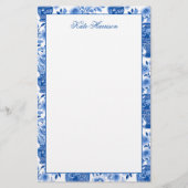 Papeterie Chinoiserie Bleu et Blanc Gingembre Jar Vases flor (Devant)