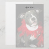 Papeterie Chiot de Pitbull stationnaire (Devant / Derrière)