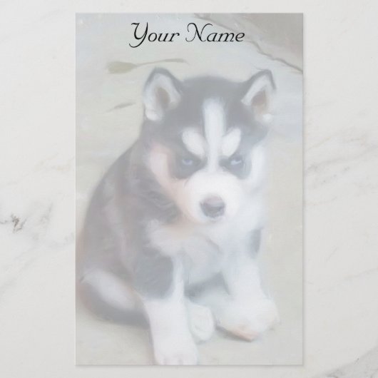 Papeterie Chiot de Sibérie Husky stationnaire (Devant)