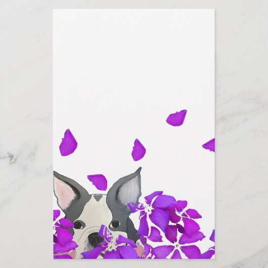 Papeterie Chiot en fleurs (Devant)