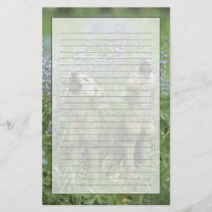 Papeterie Chiots de loup hurlant dans le pré