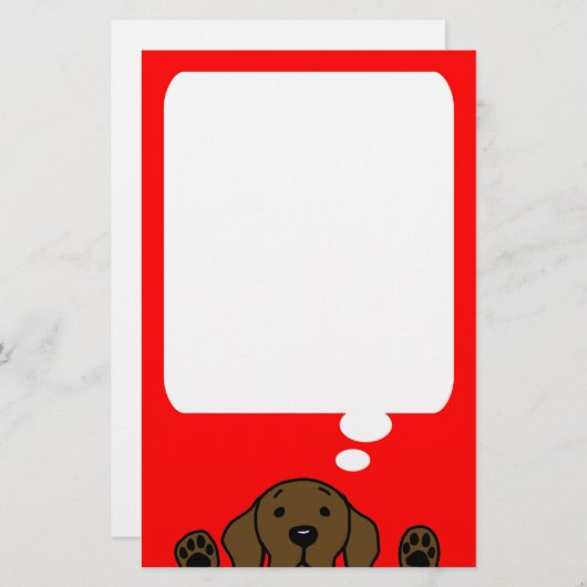 Papeterie Chocolat Labrador vous observant (Devant / Derrière)