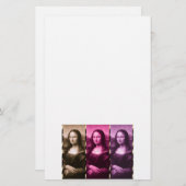Papeterie Chocolat rose violet Poster de animal Mona Lisa (Devant / Derrière)