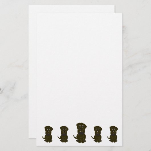 Papeterie Chocolate Labrador Dog Design (Devant / Derrière)