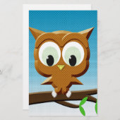 Papeterie Chouette à caricature au papier (Devant / Derrière)