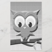Papeterie Chouette À Papier En Noir Et Blanc (Devant)