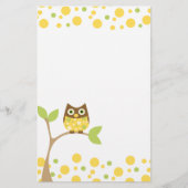 Papeterie Chouette-bébé jaune (Devant)