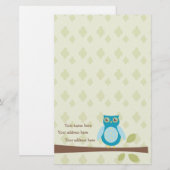 Papeterie Chouette douce simple (Devant / Derrière)