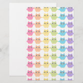 Papeterie Chouettes arc-en-ciel (Devant / Derrière)