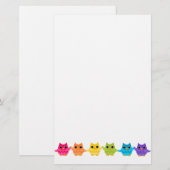 Papeterie Chouettes arc-en-ciel (Devant / Derrière)