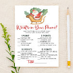 Papeterie Christmas What's In Your Phone Baby shower Jeu<br><div class="desc">C'est un Noël du Père Noël Ce qui est dans votre jeu de Baby shower de téléphone. *Qu'y a-t-il dans votre téléphone ? - Les clients obtiendront des points pour chaque objet qu'ils ont sur leur téléphone. Celui qui obtient le plus de points,  gagne !</div>