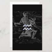 Papeterie Chrome comme Aquarius Zodiac Connexion Hevelius (Devant / Derrière)