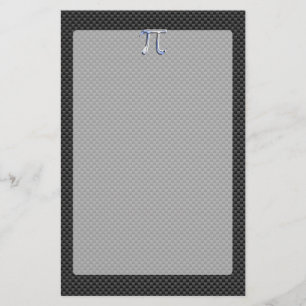 Papeterie Chrome en argent comme symbole Pi sur l'impression
