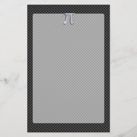 Papeterie Chrome en argent comme symbole Pi sur l'impression (Devant)
