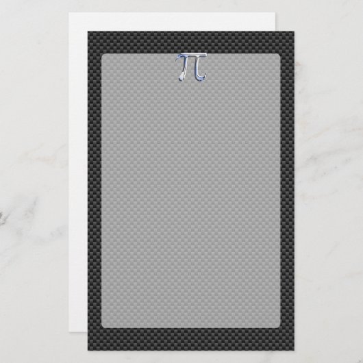 Papeterie Chrome en argent comme symbole Pi sur l'impression (Devant / Derrière)