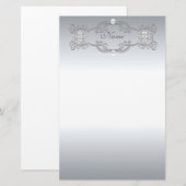 Papeterie Chrome Perle Argentée (Devant / Derrière)