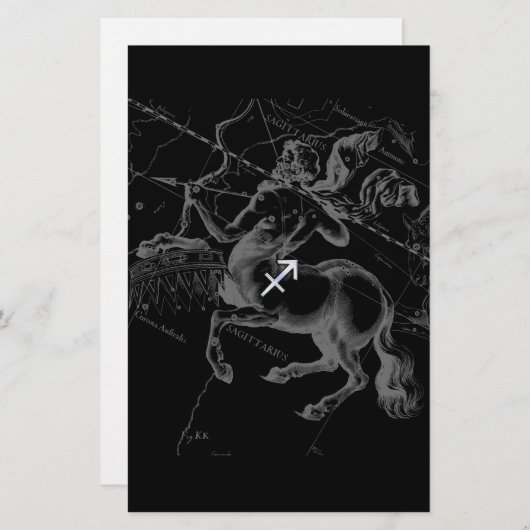 Papeterie Chrome Sagittarius Zodiac Sign Hevelius circa 1690 (Devant / Derrière)