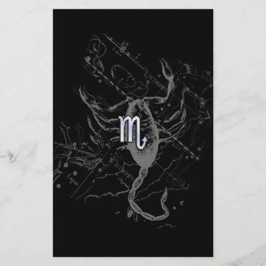 Papeterie Chrome Style Scorpio Zodiac Symbole sur Hevelius (Devant)