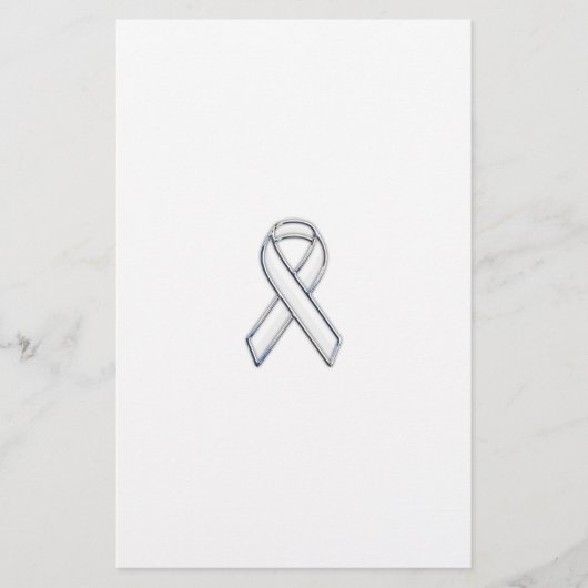 Papeterie Chrome Style White Ribbon Awareness (Devant)