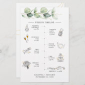 Papeterie Chronologie de l'itinéraire Mariage Eucalyptus Bud (Devant / Derrière)