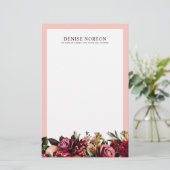 Papeterie Chrysanthème romantique sur Gossamer Pink (Debout devant)