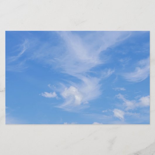 Papeterie Ciel Bleu Avec Nuages Agités (Devant)