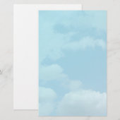 Papeterie ciel bleu et nuages blancs (Devant / Derrière)